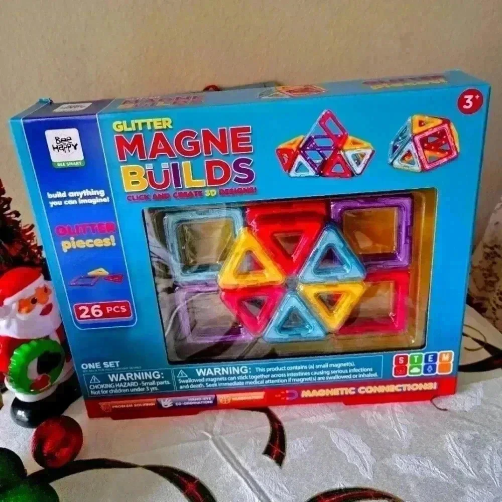 Glitter Magne Builds by Bee Happy Bee Smart 26 pcs